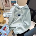 2023 Spring and Autumn New Top Korean Flocking Rabbit Hooded Sweatshirt
