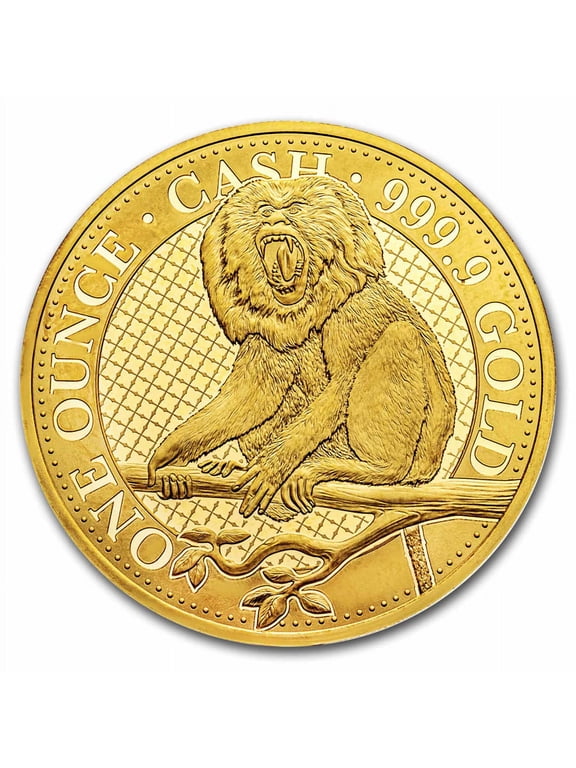 2023 St. Helena 1 oz Gold India Wildlife Macaque (w/Box & COA)
