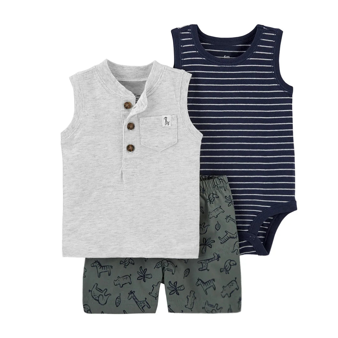 2023 Summer Baby Clothes Set T shirt Pants Romper Ropa De BeBe Nina