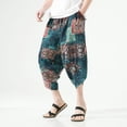 thumbnail image 1 of 2023 Summer Harajuku Casual Men's Pants Calf Length Wide Leg Cotton Printing Harem Baggy Pants Fashion Men's Clothing, 1 of 6