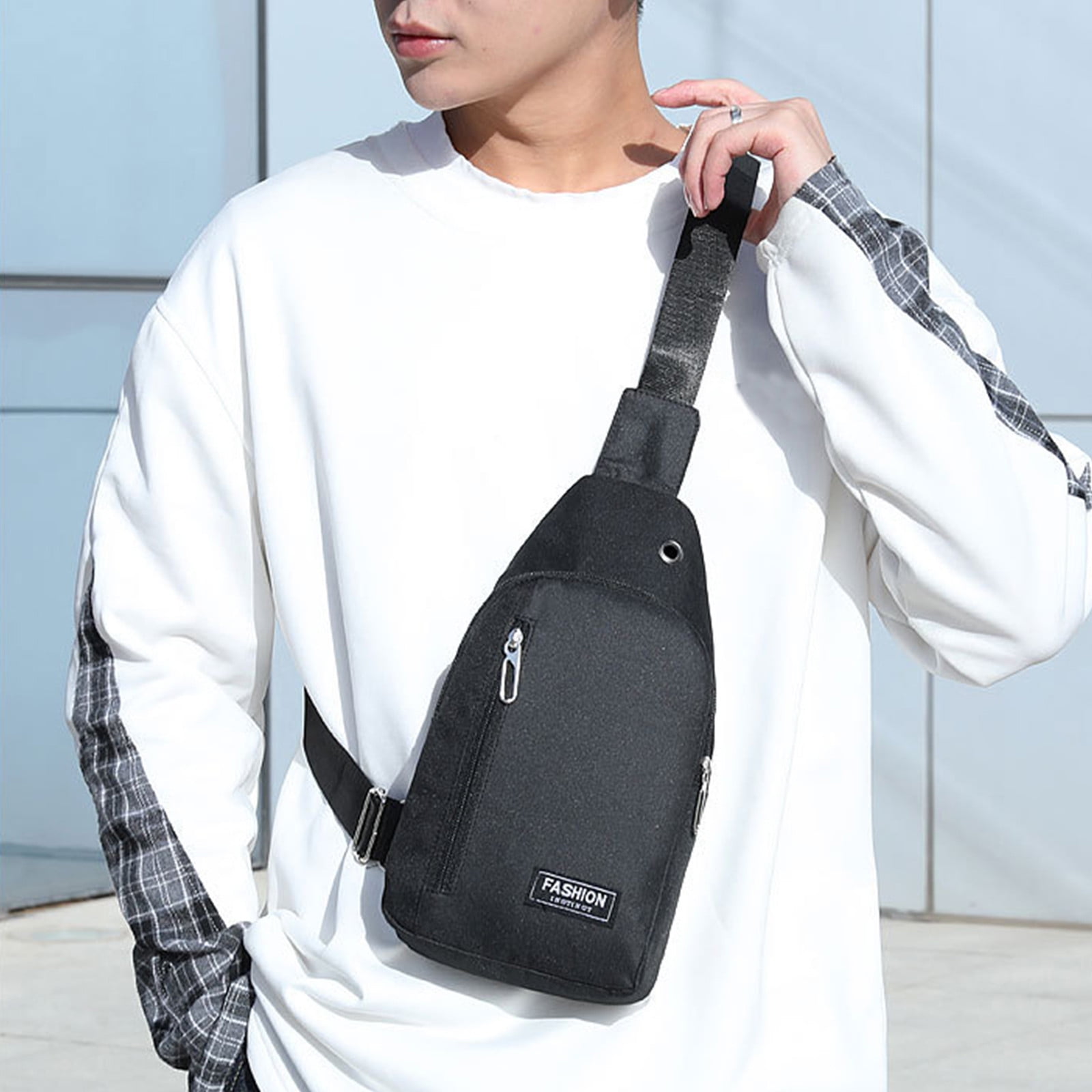 2023 Summer Home and Kitchen Gadgets Savings Clearance! WJSXC Small Sling  Bag Crossbody Chest Shoulder Water Resistant Sling Purse One Strap Travel  Bag for Men Women Boys with Earphone Hole Black 