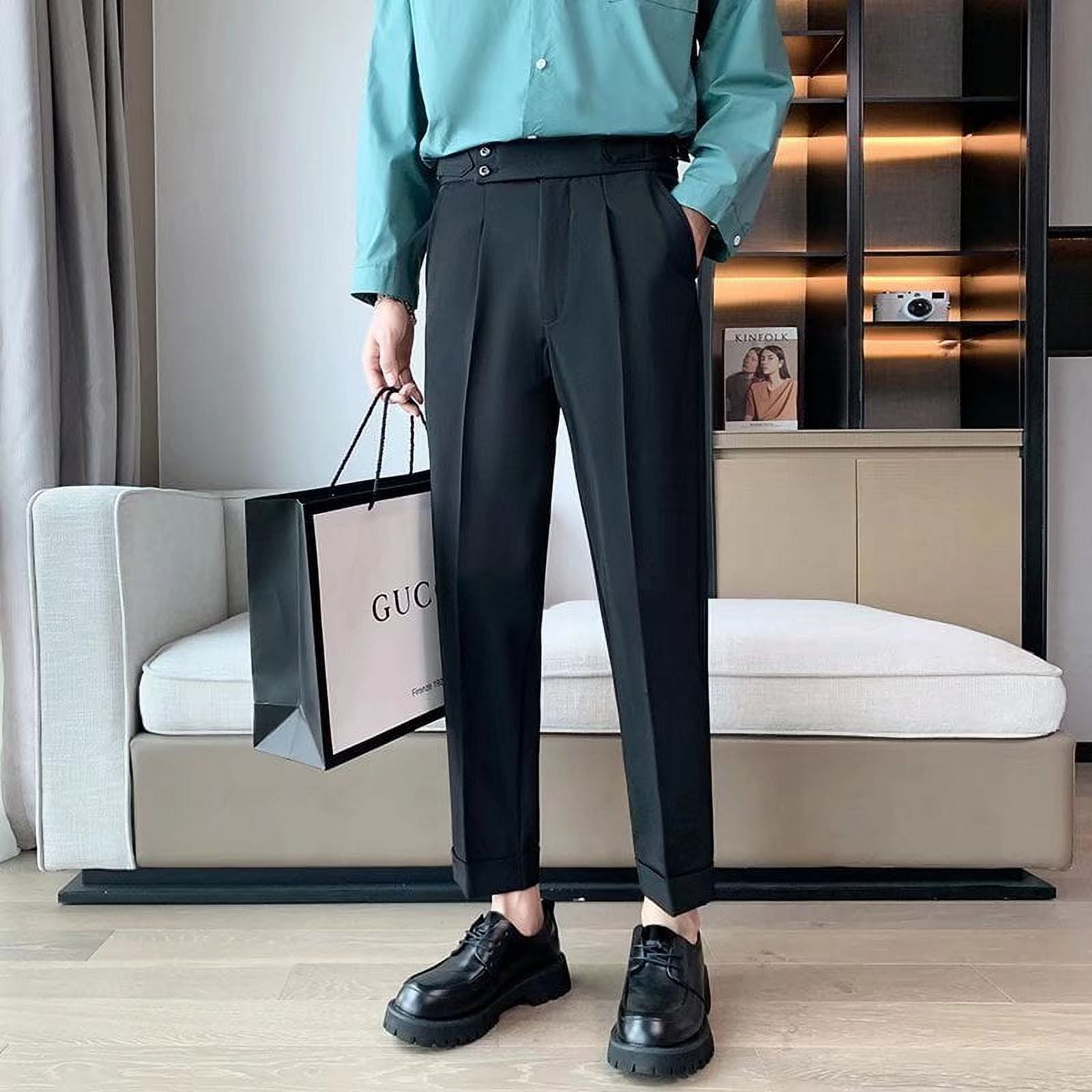 2023 Summer Men‘s Casual Trousers Business Dress Korean Fashionable