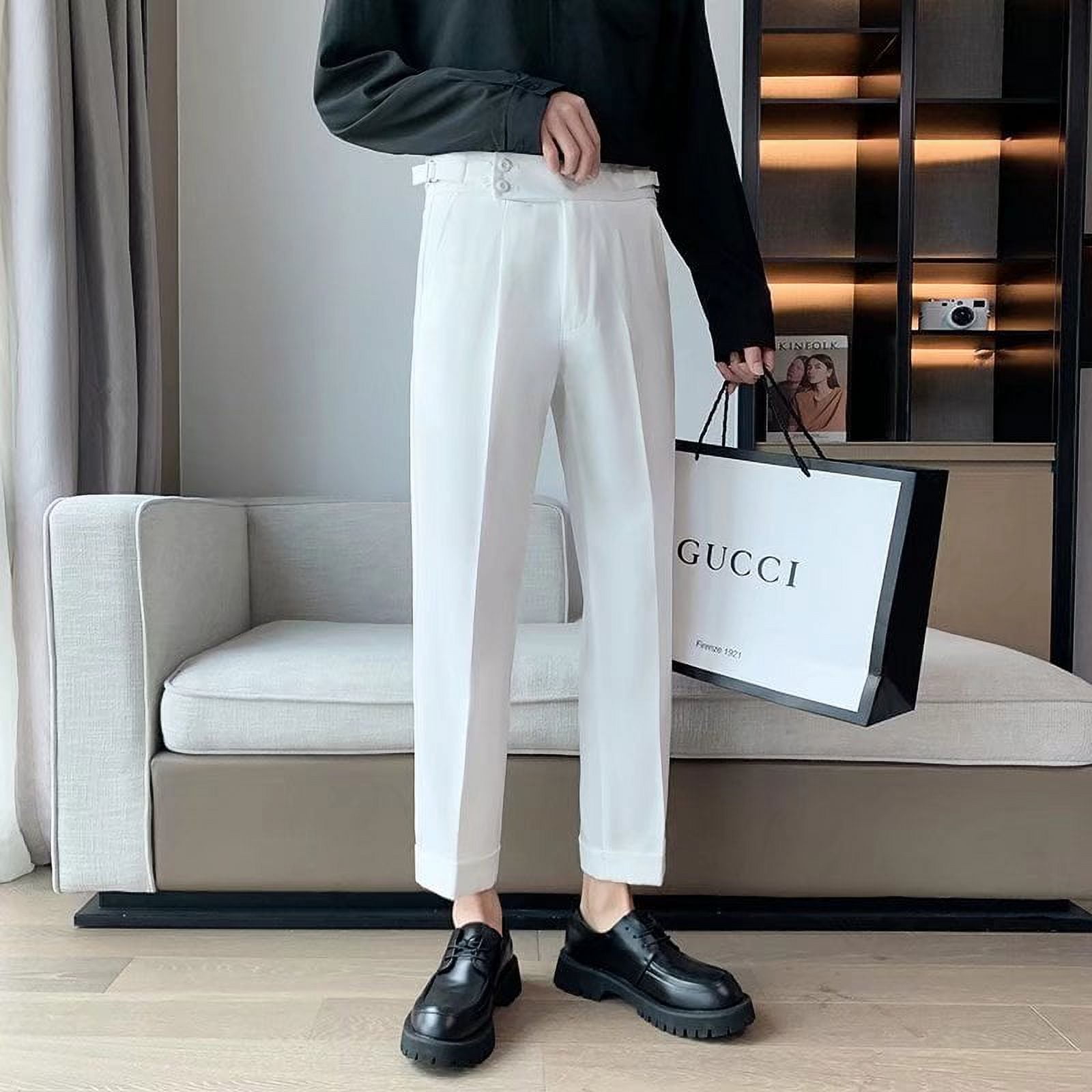 2023 Summer Men‘s Casual Trousers Business Dress Korean Fashionable