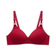 2023 Summer Savings! Bras for Womens,loopsun Women's Bra Soild Wire Free Underwear One-Piece Bra Everyday Small Cup Underwear