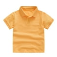 thumbnail image 1 of 2023 Summer Savings Clearance! TUOBARR Tops for Girls,Children's Summer Solid Color Short-sleeved Top Men's And Women's Big Children's Solid Color T-shirt Yellow, 1 of 2