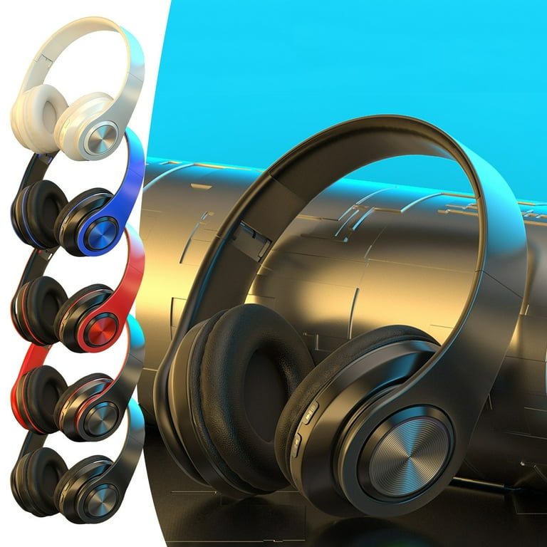 Avtoify Wireless Bluetooth Headphones Noise Cancelling Over Ear Headphones for Mobile Computer Game Music Sports Game Black