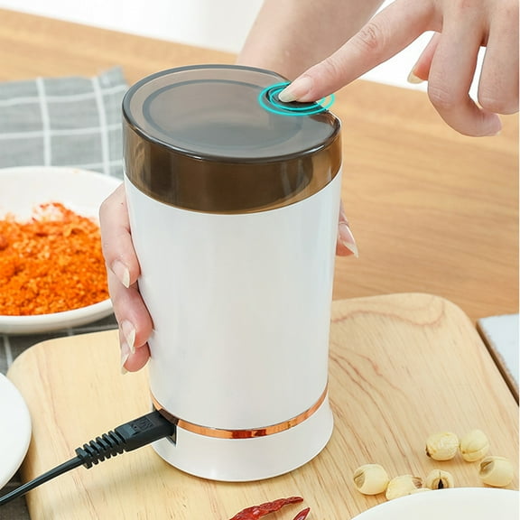 2023 Summer Savings Clearance! WJSXC Coffee Grinder Electric,Grains Grinder Electric,Spice Grinder Electric,Herb Grinder,Grinder for Coffee Beans Spices with 2 Stainless Steel Blade White