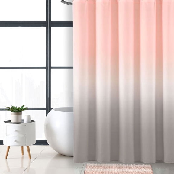 WJSXC Shower Curtain,Waterproof Design and Polyester,Quick-Drying,Weighted Hem,Short Shower Curtains Set for Bathroom,Durable and Washable with 12 Hooks Pink