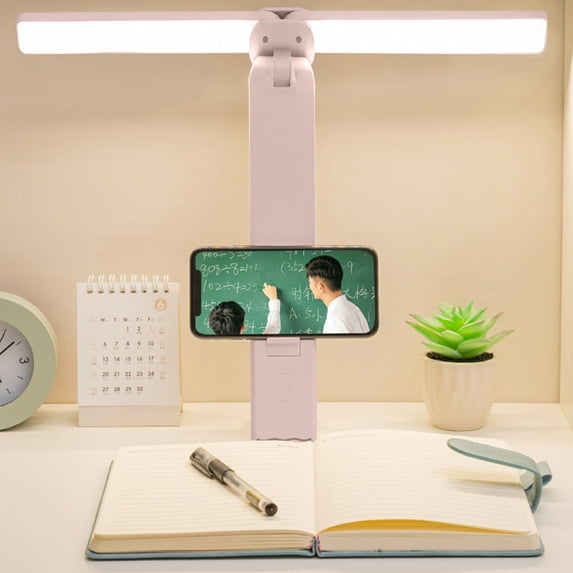 2023 Summer Savings! WJSXC Outdoor Essentials Clearance, 2-in-1 Desk Lamp, Desk Light with Flexible Arm,3 Color Modes Dimmable Double Head Desk Lamps for Home Office Workbench Reading Pink