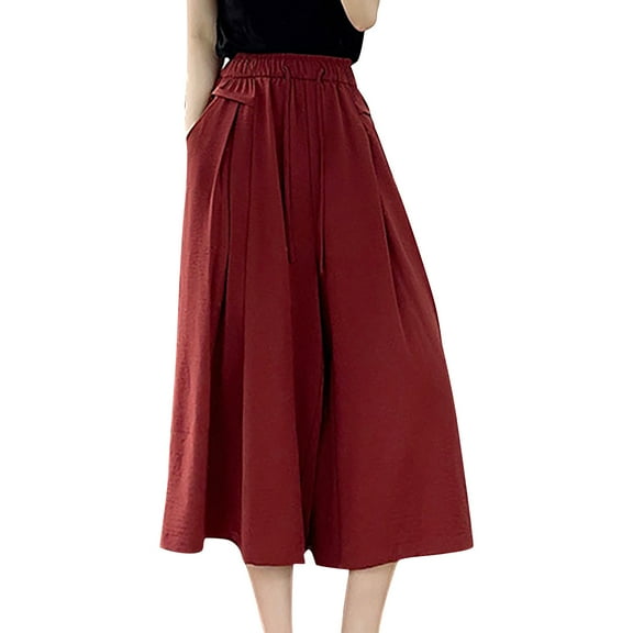 2023 Summer Skirt Pants Draping Thin Casual High Waist Large Size Slim Ice Silk Wide Leg Pants