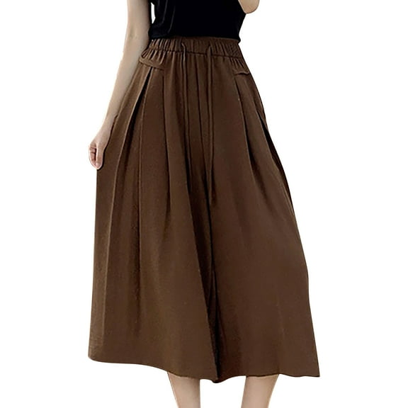 2023 Summer Skirt Pants Draping Thin Casual High Waist Large Size Slim Ice Silk Wide Leg Pants