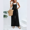 2023 Summer Women Long Jumpsuit Solid Color Casual Loose Thin Size