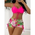 thumbnail image 1 of 2023 Tie Dye Bikini Drawstring Swimsuit Women High Waist Shorts Swimwear Female Padded Bathing Suit Swimming Beachwear Summer, 1 of 7