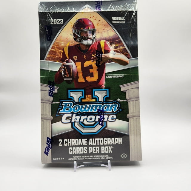 2023 Topps Bowman Chrome University Football Hobby Box with Autographs & Refractor Parallels