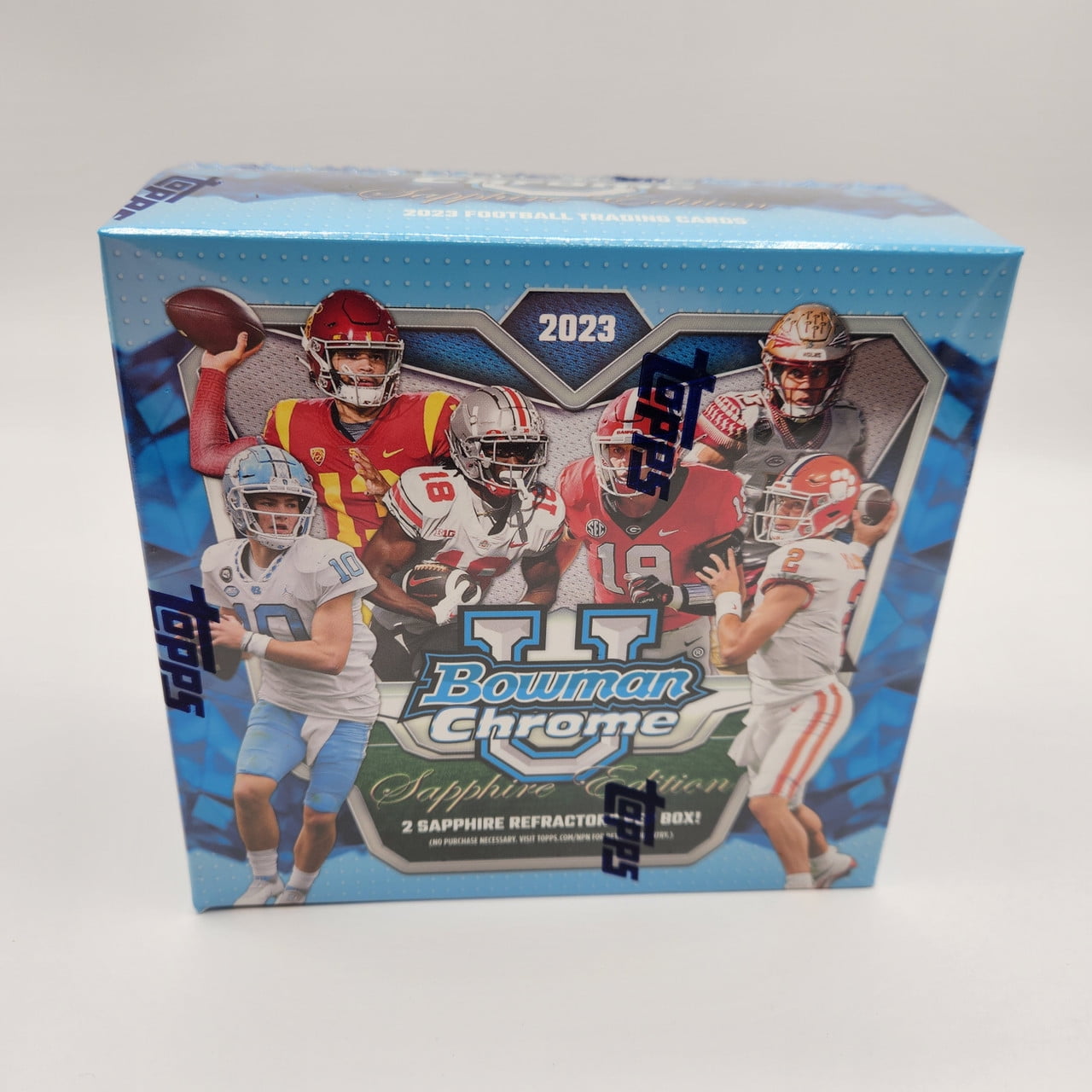 2023 Topps Bowman Chrome University Sapphire Football Hobby Box