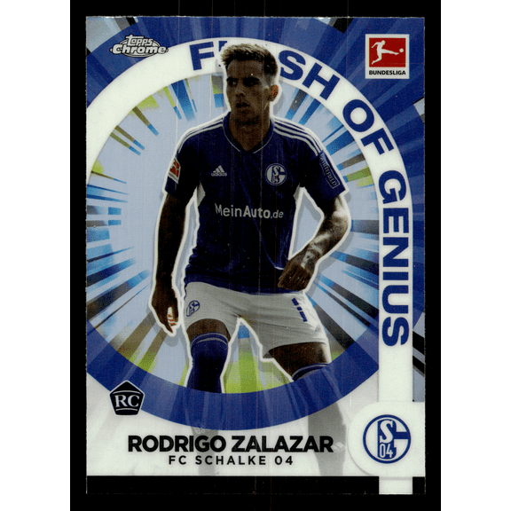 2023 Topps Chrome Bundesliga Flash of Genius Rodrigo Zalazar RC Trading Card #FG-RZ FC Schalke 04