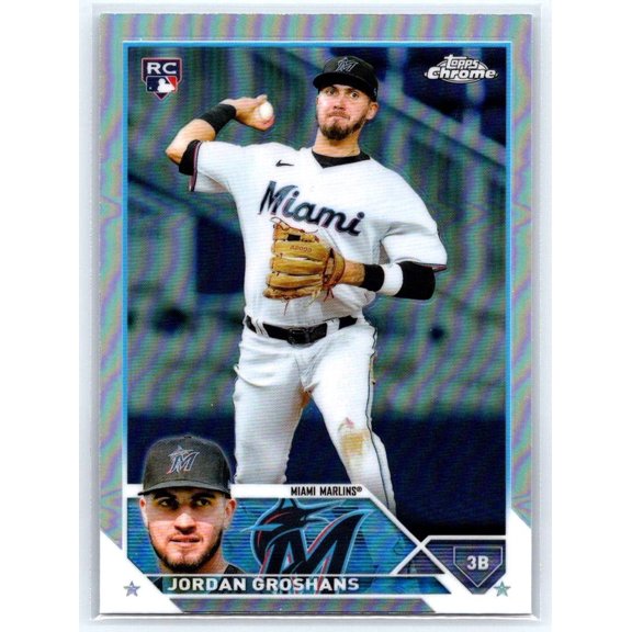 2023 Topps Chrome Refractor #9 Jordan Groshans Miami Marlins Baseball Card