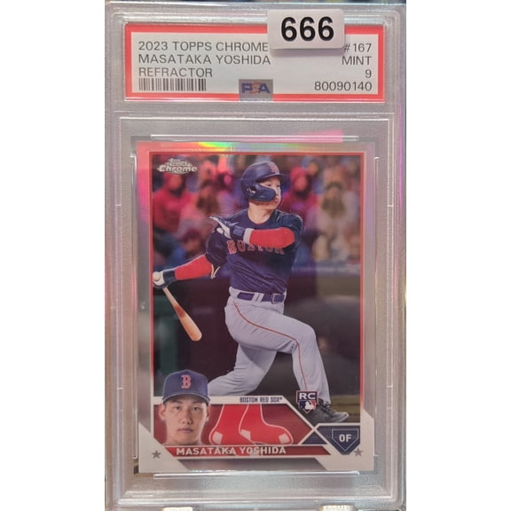 Graded 2023 Topps Chrome Masataka Yoshida #167 Refractor PSA 9 Boston Red Sox Baseball Card