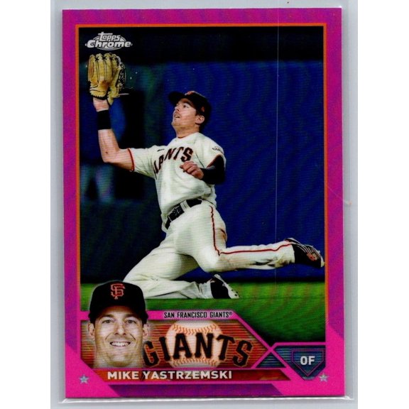 2023 Topps Chrome Pink Refractors Mike Yastrzemski #111 Baseball Card Near Mint