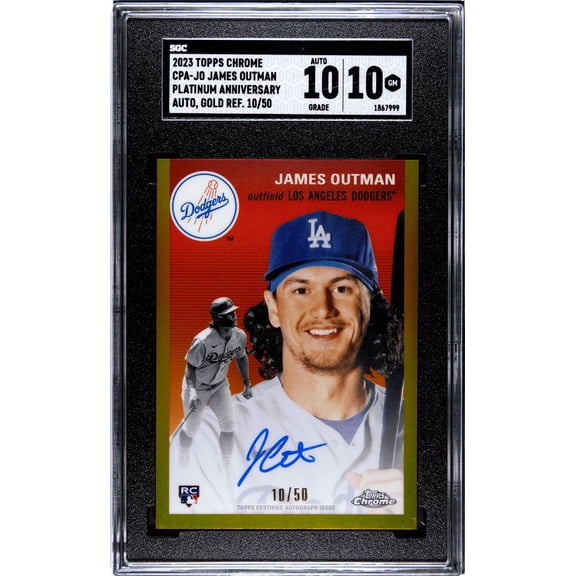 2023 Topps Chrome Platinum Anniversary James Outman #CPA-JO Autograph Gold Refractor SGC 10 Auto 10