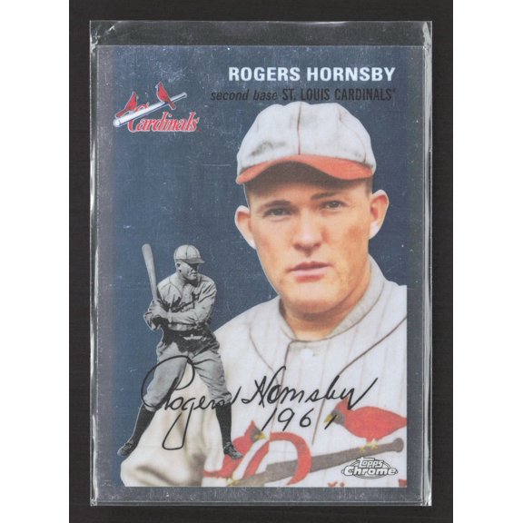 2023 Topps Chrome Rogers Hornsby #495 St. Louis Cardinals Baseball Trading Card