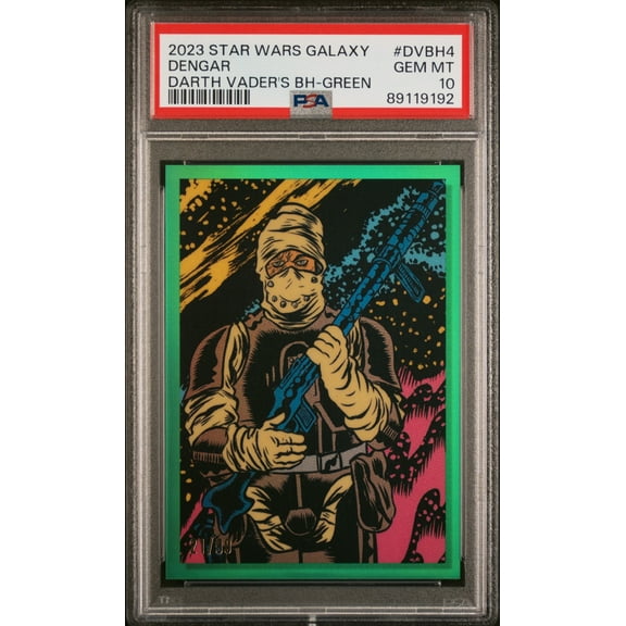 2023 Topps Chrome Star Wars Galaxy-Dengar #DVBH4 Green PSA 10