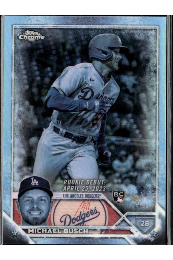 2023 Topps Chrome Update Michael Busch #USC105 Frozen-Fractor RC Los Angeles Dodgers MLB Baseball Trading Card