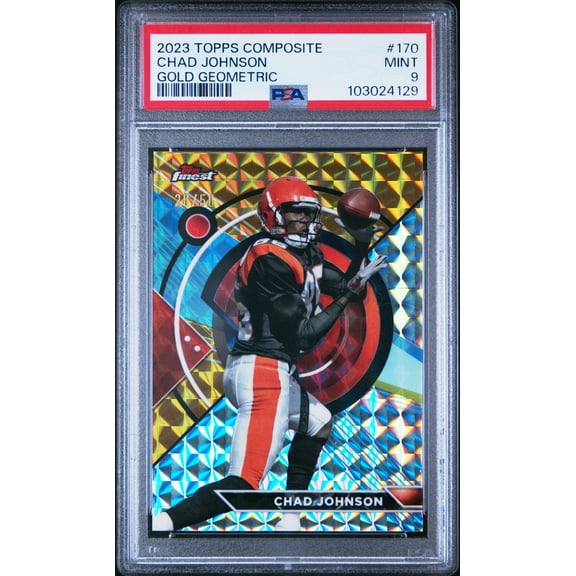 2023 Topps Composite Chad Johnson #170 Gold Geometric /50 PSA 9