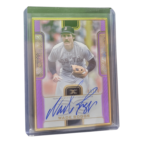 2023 Topps Definitive Collection Wade Boggs Boston Red Sox Purple Framed Autographed Baseball Card #DCFA-WB