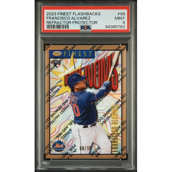 2023 Topps Finest Flashbacks #98 Francisco Alvarez Refractor Protector PSA 9