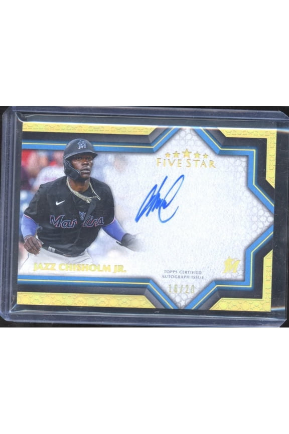 2023 Topps Five Star FSS-JC 16/20 Auto Jazz Chisholm Jr. Miami Marlins Baseball Card