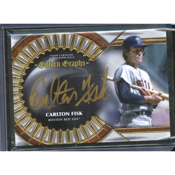 2023 Topps Five Star Golden Graphs Carlton Fisk #GG-CF /40 Boston Red Sox MLB Autographed Baseball Trading Card