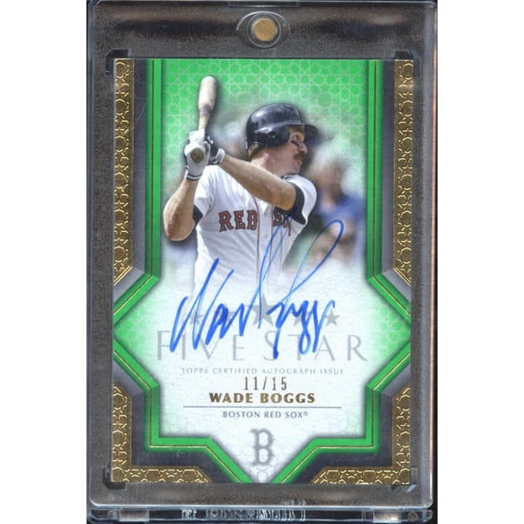 2023 Topps Five Star Green Auto Wade Boggs Red Sox #FSA-WBO 11/15 Baseball Card