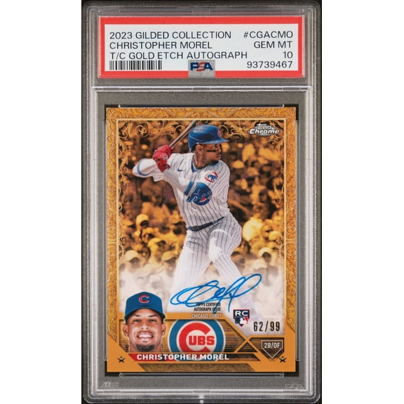 2023 Topps Gilded Collection Topps Chrome Gold Etch Autographs Christopher Morel #CGACMO PSA 10