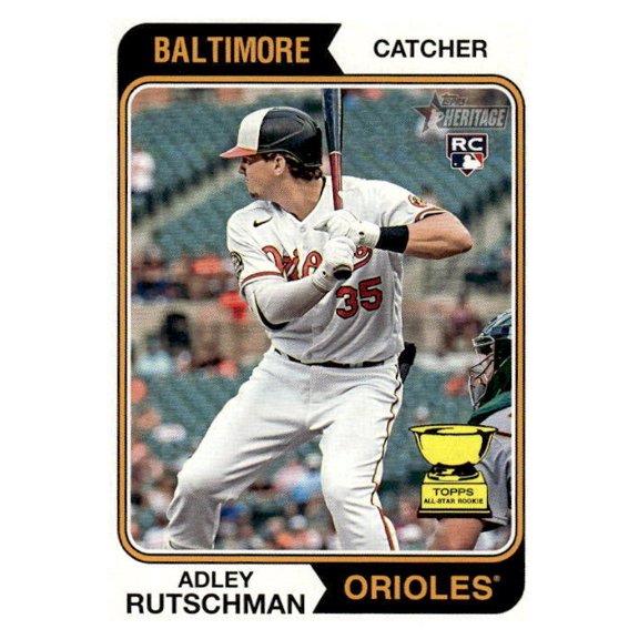 2023 Topps Heritage Adley Rutschman RC #7 Baltimore Orioles Baseball Card