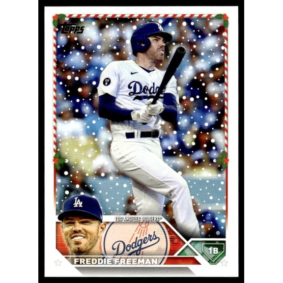 2023 Topps Holiday Baseball Card Freddie Freeman Los Angeles Dodgers #H134