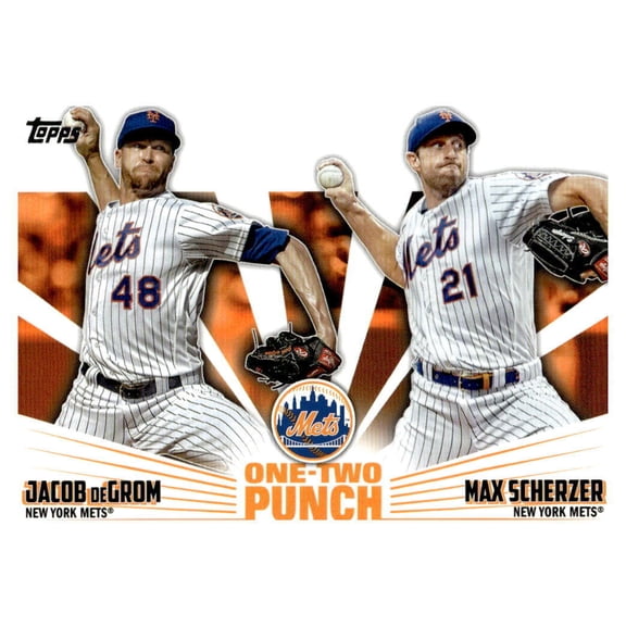 2023 Topps One-Two Punch Jacob deGrom Max Scherzer New York Mets #12P-15 Baseball Card