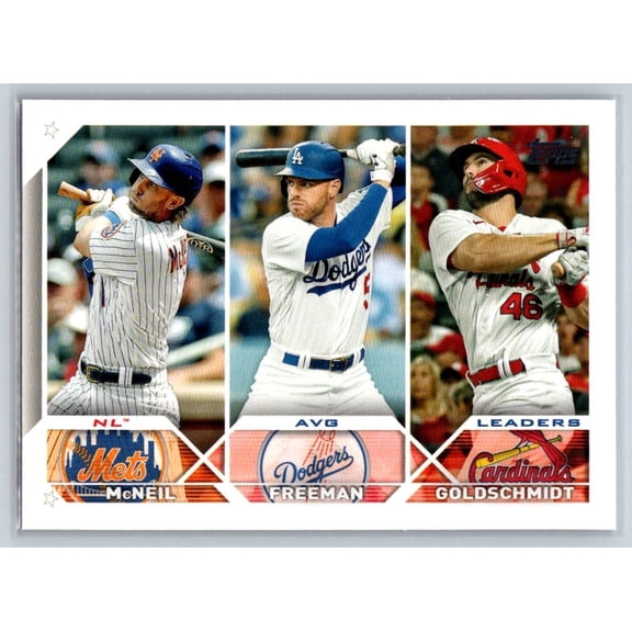 2023 Topps NL AVG Leaders (Jeff McNeil / Freddie Freeman / Paul Goldschmidt) #43