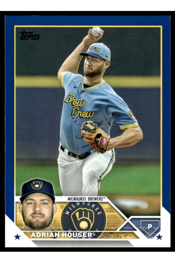 2023 Topps Series One Adrian Houser #323 Blue Milwaukee Brewers Baseball Card