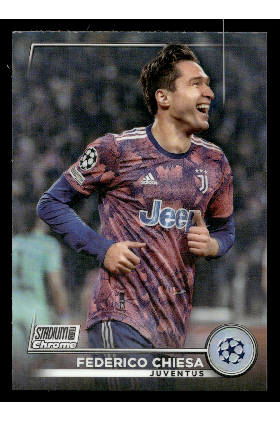 2023 Topps Stadium Club Chrome Federico Chiesa #22 Refractor Juventus UEFA Champions League Soccer Trading Card