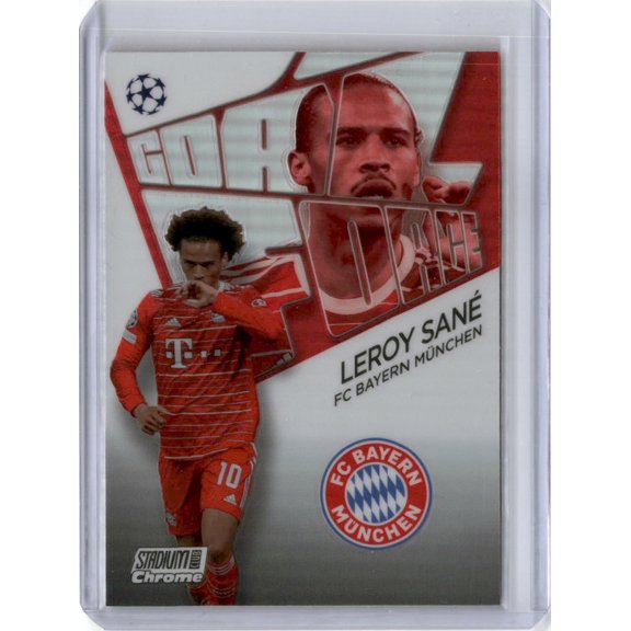 2023 2022-23 Topps Stadium Club Chrome UEFA Leroy San #GF-LS Goal Force