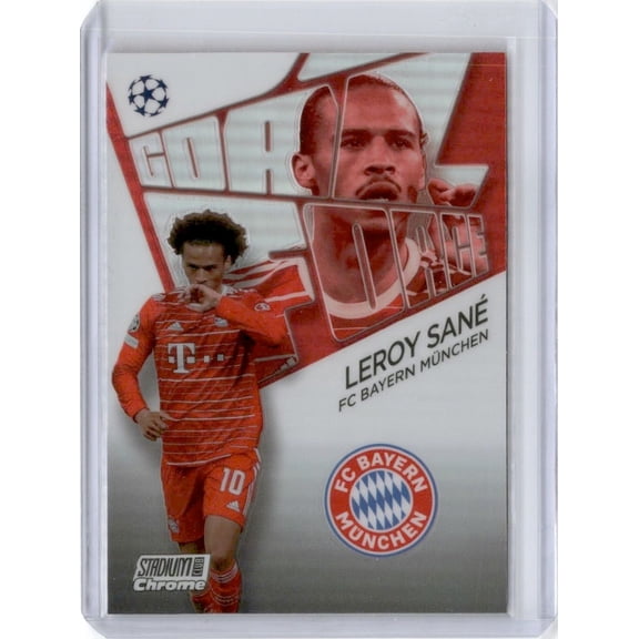 2022-23 Topps Stadium Club Chrome UEFA Leroy San #GF-LS Goal Force