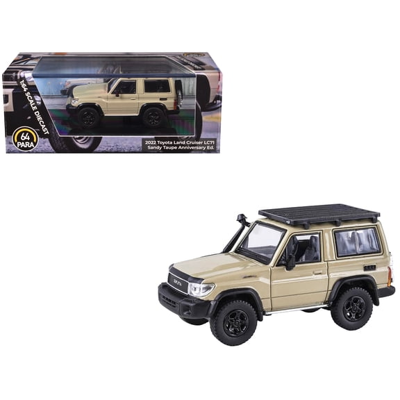 2023 Toyota Land Cruiser 71 Sandy Taupe "70th Anniversary" with Roofrack 1/64 Diecast Model Car by Paragon Models