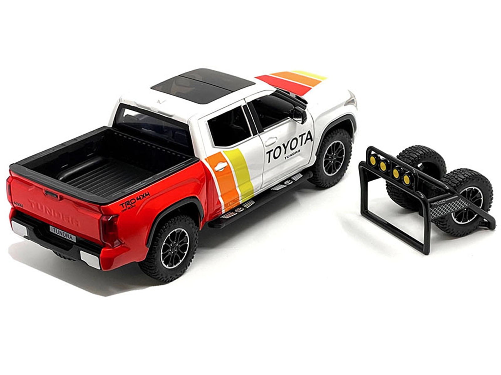 2023 Toyota Tundra TRD 4x4 Pickup Truck White and Red with Stripes with ...