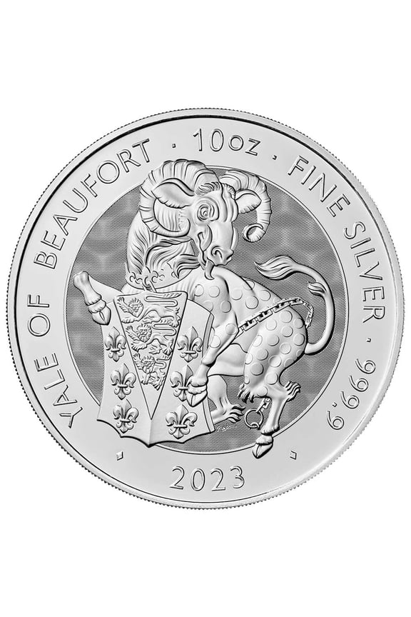 2023 U.K. 10 Pound 10 oz Silver Tudor Beast Yale of Beaufort Brilliant Uncirculated