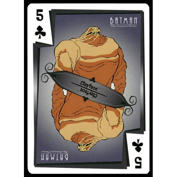 2023 Upper Deck Batman The Animated Series Clayface Playing Card Design 5 of Clubs