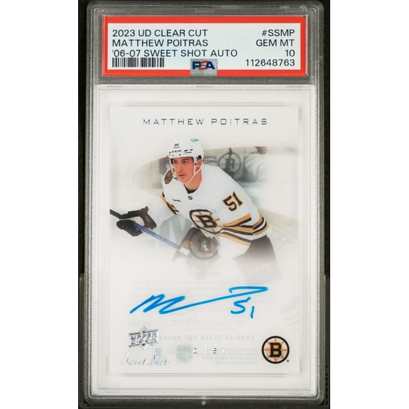 2023 Upper Deck Clear Cut Matthew Poitras #SS-MP Auto PSA 10