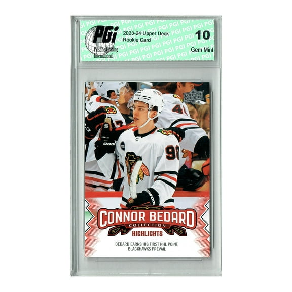 2023 Upper Deck Connor Bedard Collection #11 - 1st NHL Point Rookie Card PGI 10