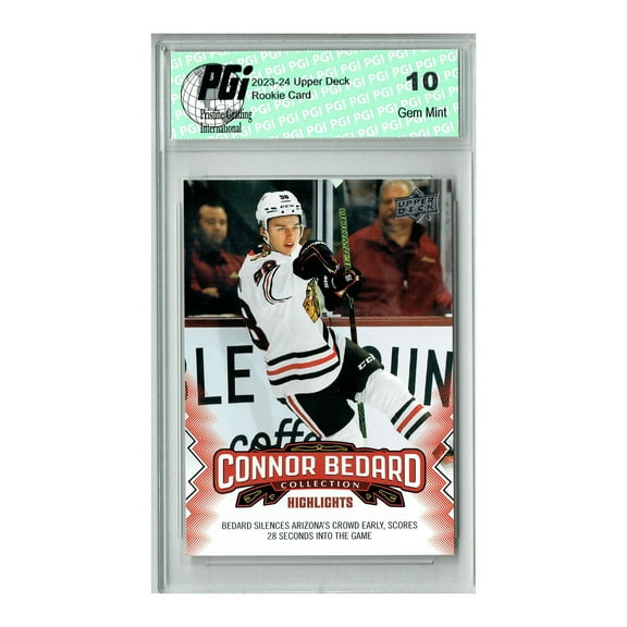 2023 Upper Deck Connor Bedard Collection #22 Makes NHL Debut Rookie Card PGI 10