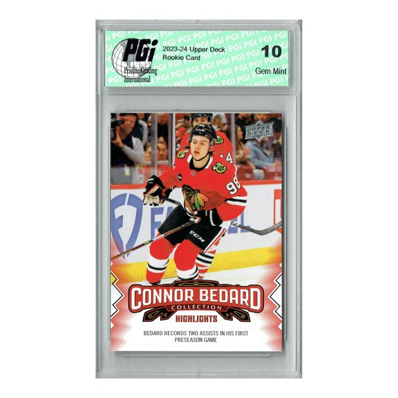 2023 Upper Deck Connor Bedard Collection #9 Records 4 Assists Rookie Card PGI 10